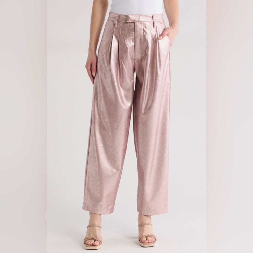 Nwt Mother The Pleated Metallic Starlet Pants